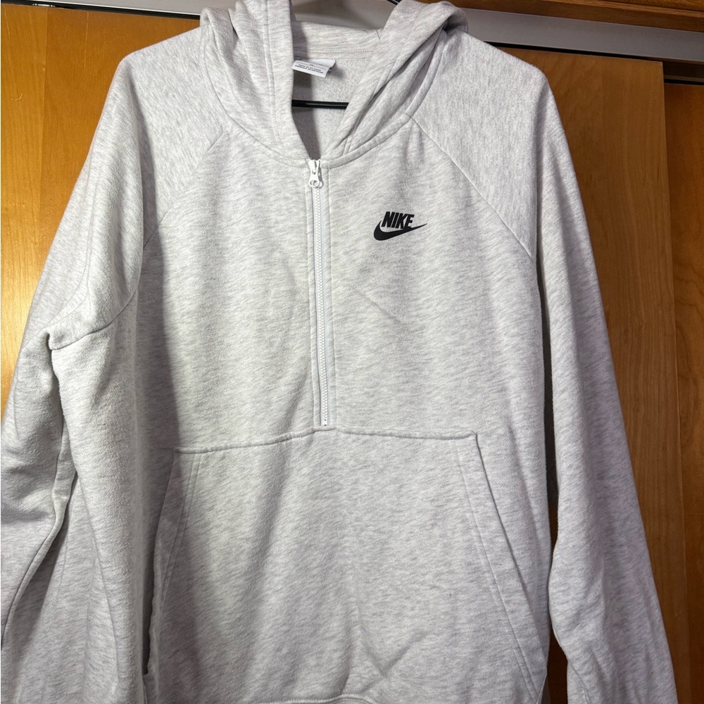 Nike Light Gray Zip-Up Hoodie